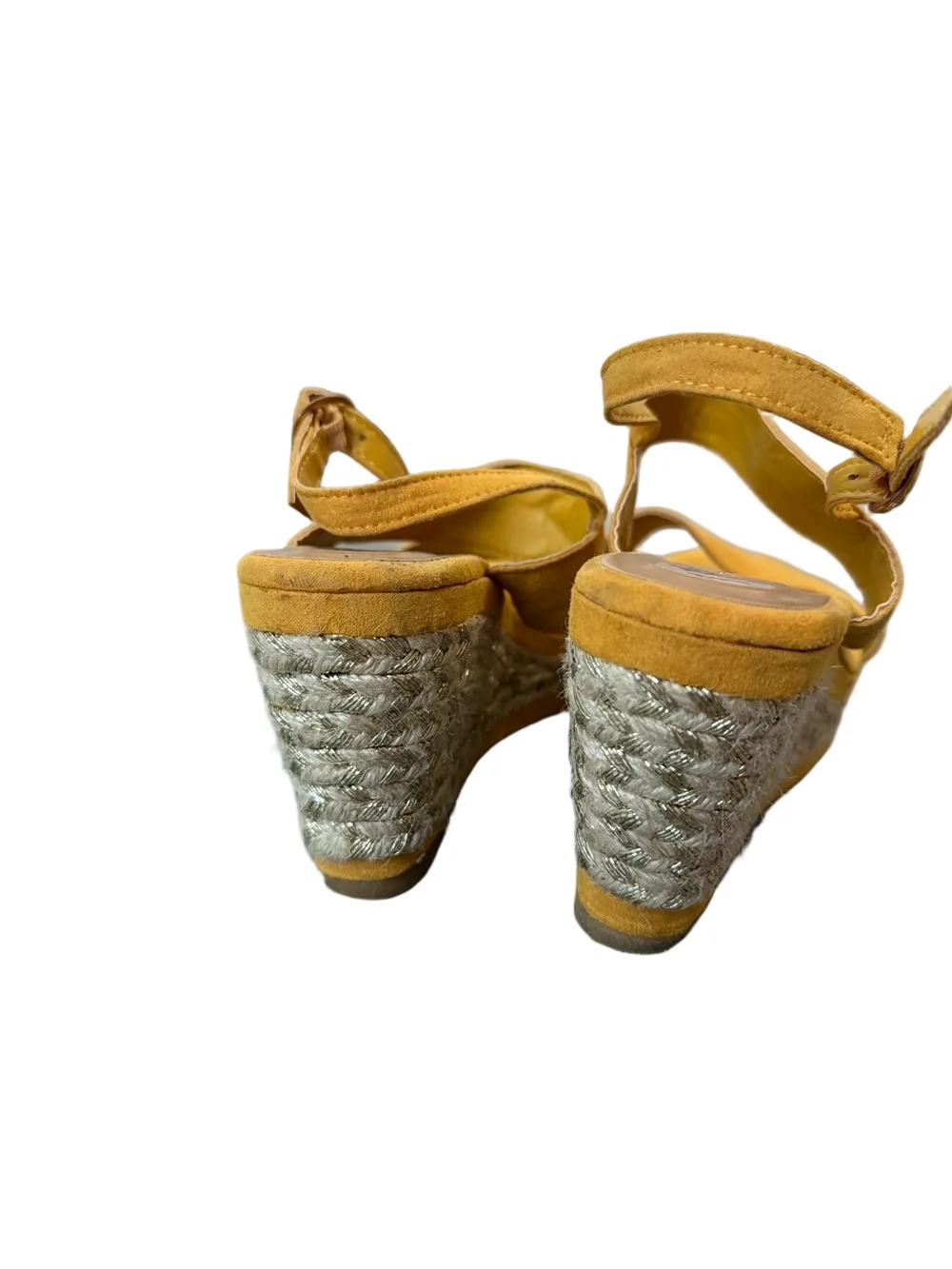 BAMBOO Yellow Suede Espadrille Wedge Sandals